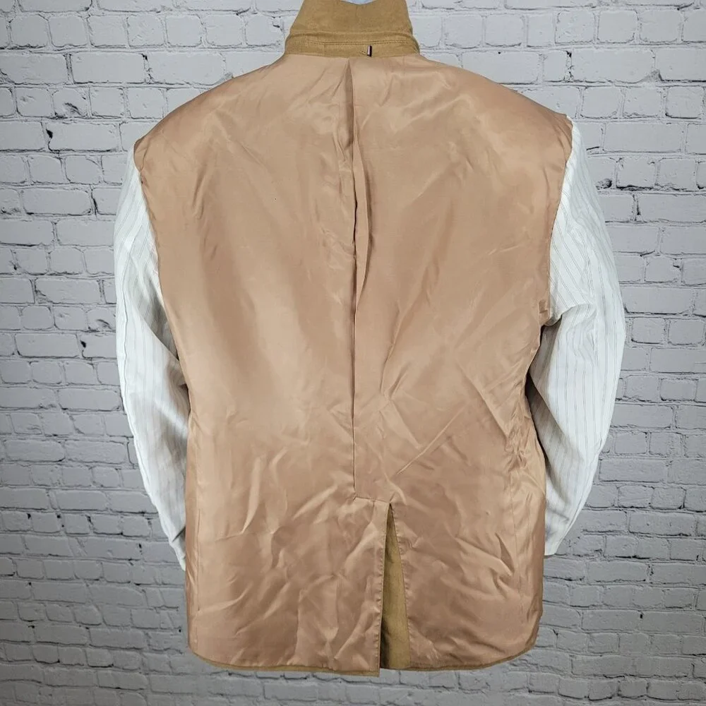 Chaps Ralph Lauren Tan Microfiber 2 Button Vented Notch Blazer Jacket Size 42